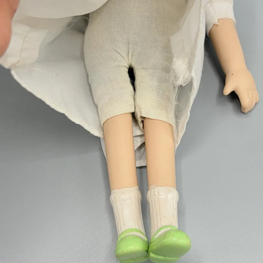 Vintage Bisque And Clothe Doll German Taiwan Circa 1990s Handmade Cotton 8